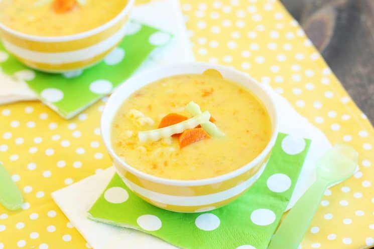 Hidden Veggie Mac and Cheese Soup Recipe. This soup has kids favorite ingredients, just like macaroni and cheese!