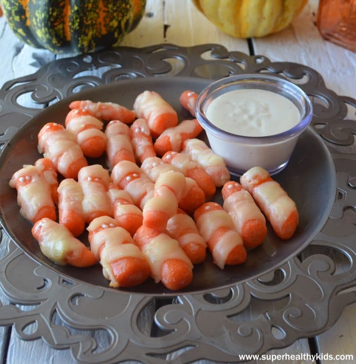 Healthy Halloween Mummy Tray. The busy Mummy's way to a festive snack!