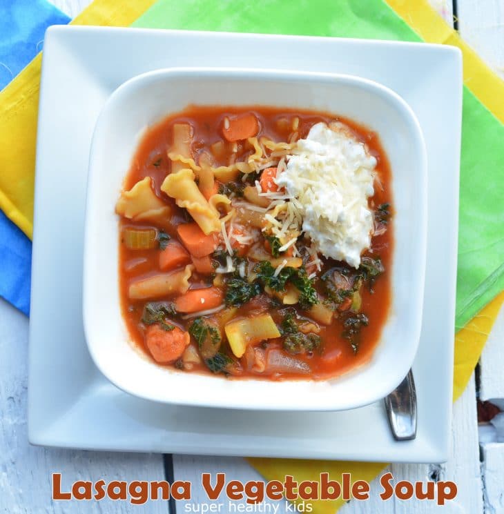 Lasagna Vegetable Soup Recipe. Lasagna soup! How can your kids complain about this?!