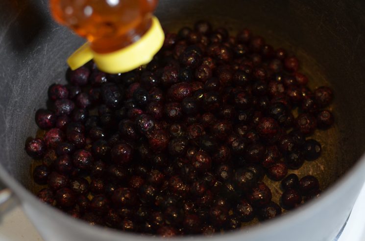 Simple Organic Blueberry Syrup. Toddlers can dip their mini pancakes in this homemade, organic, all-natural blueberry syrup!