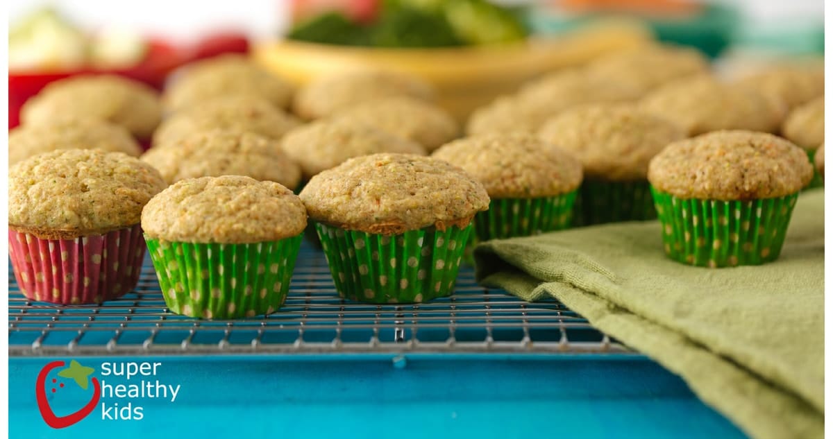 One itty bitty muffin, packed to the MAX with fruits, veggies, protein, & whole grains!