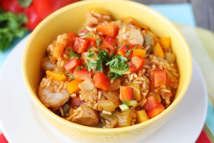 One-Pot Jambalaya Recipe for Kids. One reason we love Jambalaya- THE VEGGIES!! 