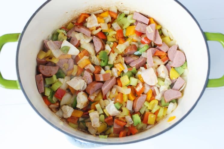 One-Pot Jambalaya Recipe for Kids. One reason we love Jambalaya- THE VEGGIES!! 
