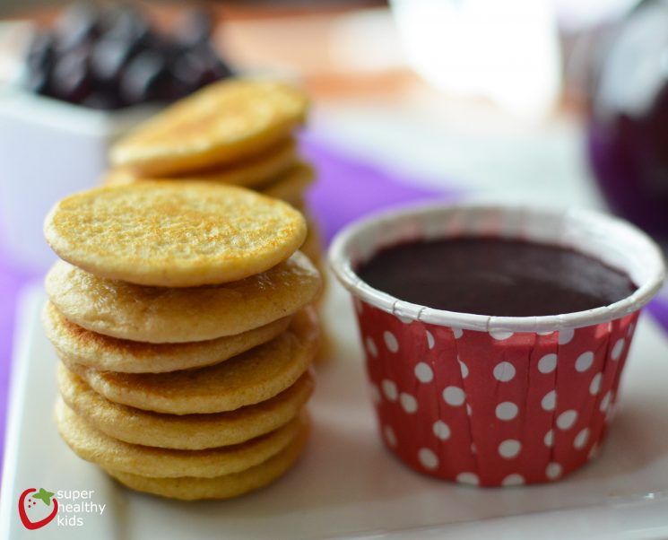 Simple Organic Blueberry Syrup. Toddlers can dip their mini pancakes in this homemade, organic, all-natural blueberry syrup!