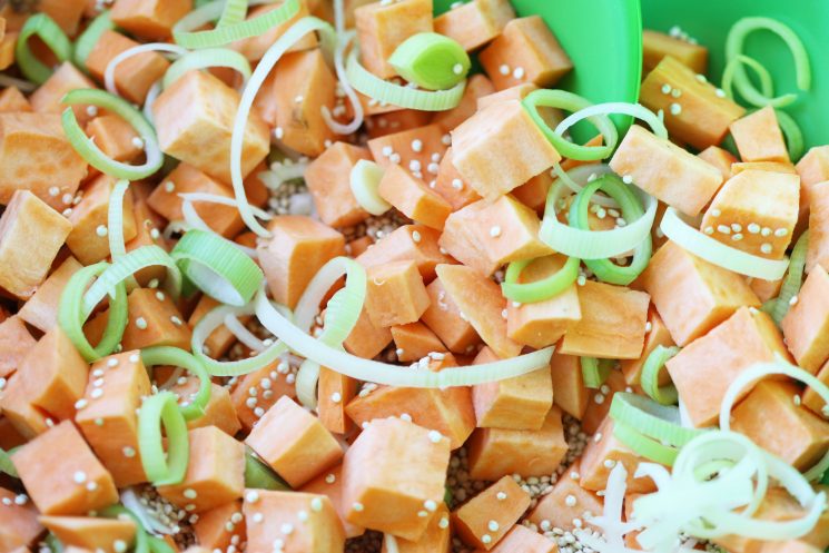 Sweet Potato Quinoa Bake. Sweet Potatoes + Quinoa Casserole. Comfort food for a cold night!