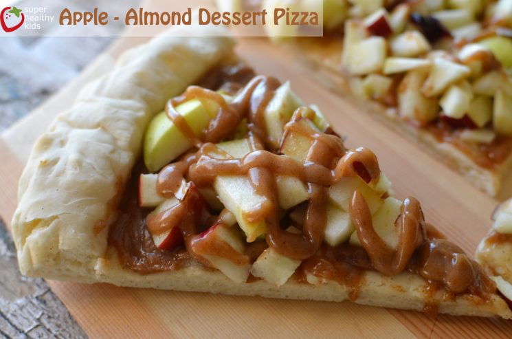 Apple Almond Dessert Pizza Recipe. A dessert pizza with fall's favorite fruit