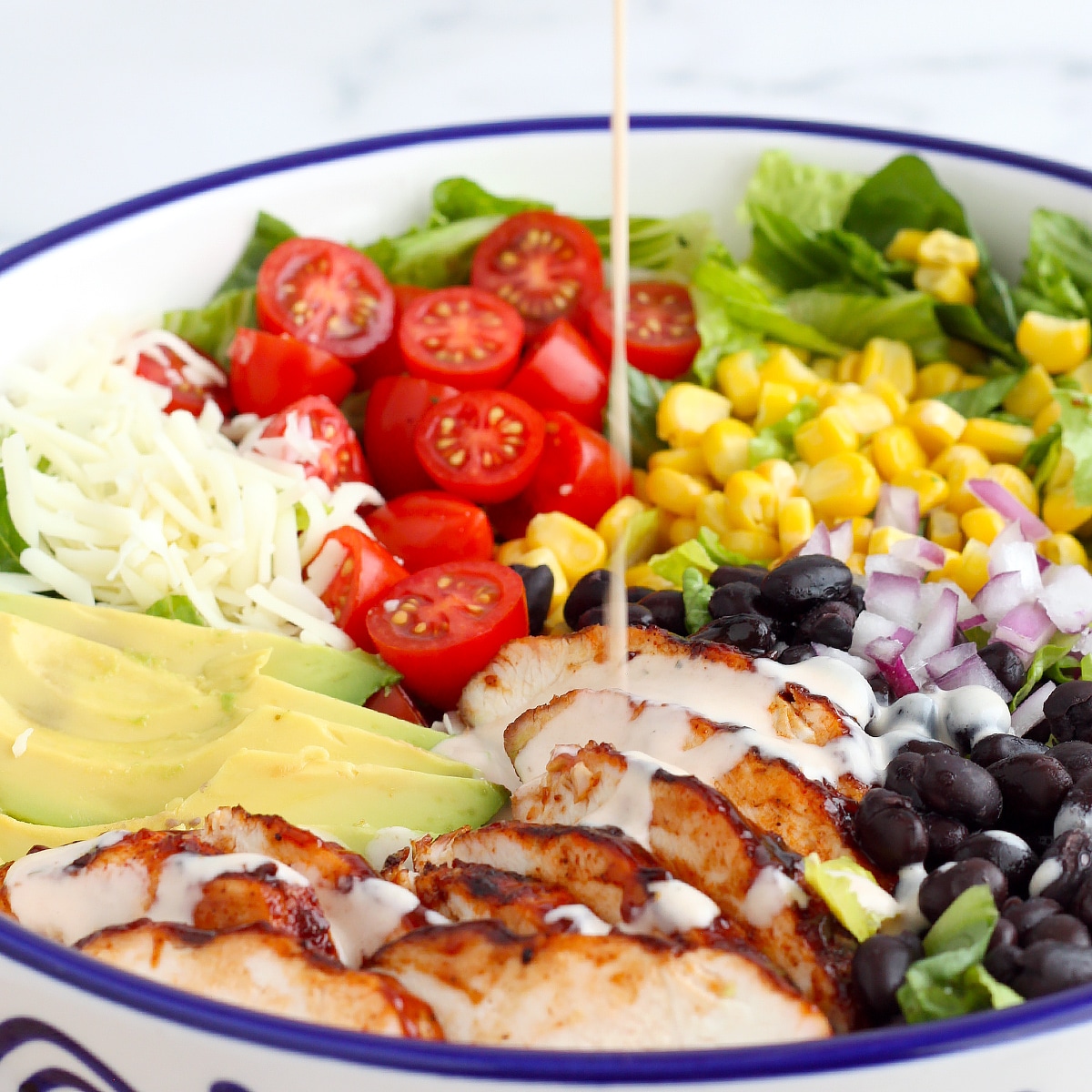 Grilled Chicken, Corn and Jicama Chop Salad with Sweet-Heat BBQ