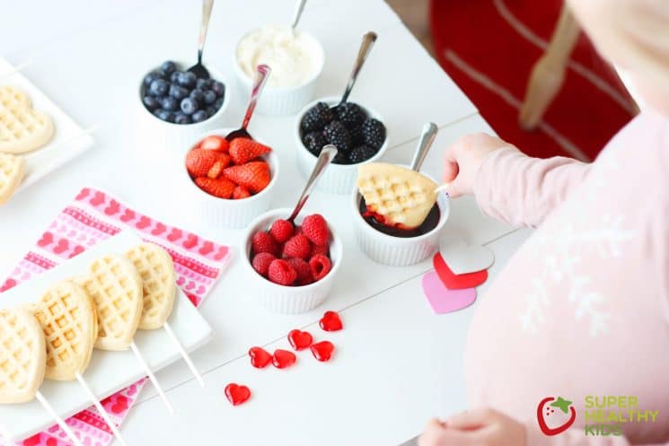 Valentines Waffle Bar for Kids. Go the extra mile to make today special for your little Valentines!