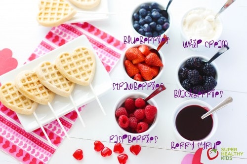 Valentines Waffle Bar for Kids. Go the extra mile to make today special for your little Valentines!