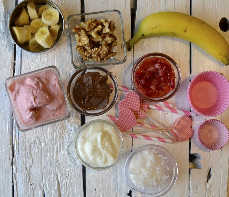 Healthy Banana Split Freezer Bites. These mini healthy banana split bites make a delicious frozen treat for kids.