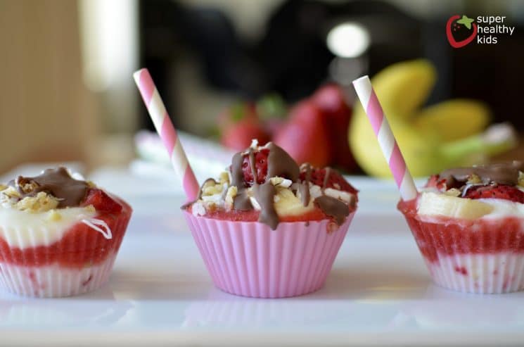 Healthy Banana Split Freezer Bites. These mini healthy banana split bites make a delicious frozen treat for kids.