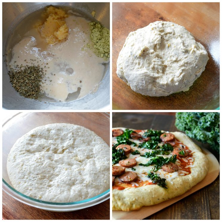 Superfoods at Every Meal: Kale Pizza. This kale pizza includes chickpeas in the crust. So delicious and good for you!