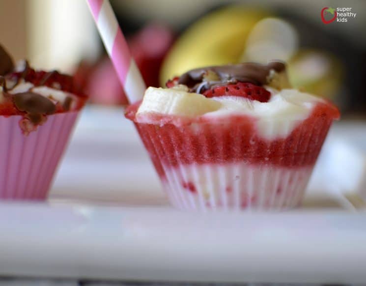 Healthy Banana Split Freezer Bites. These mini healthy banana split bites make a delicious frozen treat for kids.