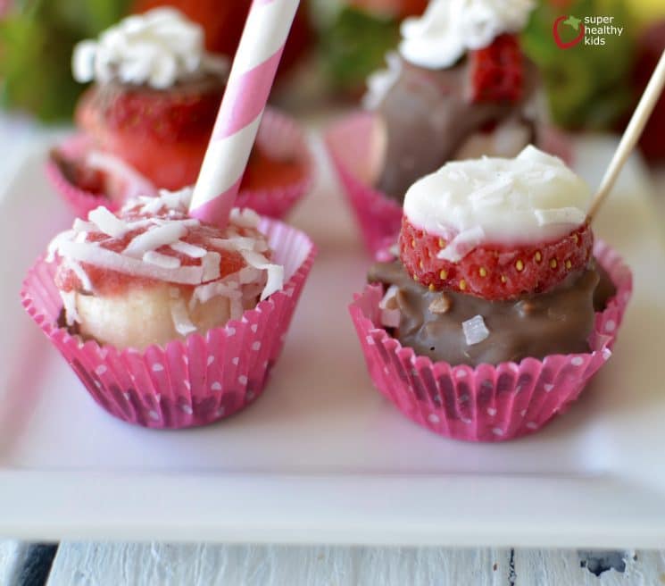 Healthy Banana Split Freezer Bites. These mini healthy banana split bites make a delicious frozen treat for kids.