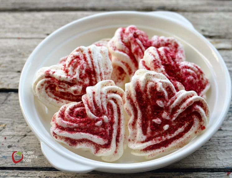 Coconut Raspberry Meringue Cookies. Light and fluffy meringue cookies that melt in your mouth!