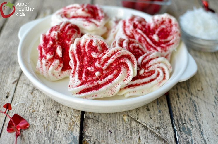 Coconut Raspberry Meringue Cookies. Light and fluffy meringue cookies that melt in your mouth!