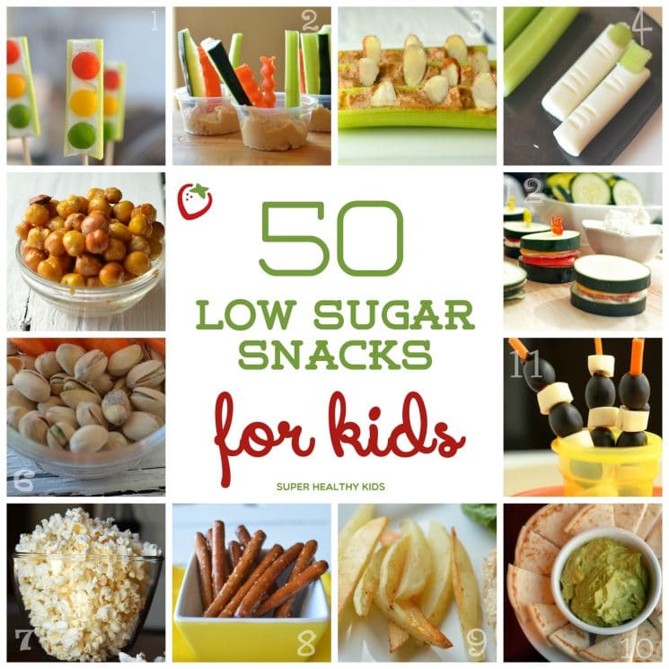 50 Low Sugar Snacks for Kids. You will want to save this list-50 low sugar snacks for kids!