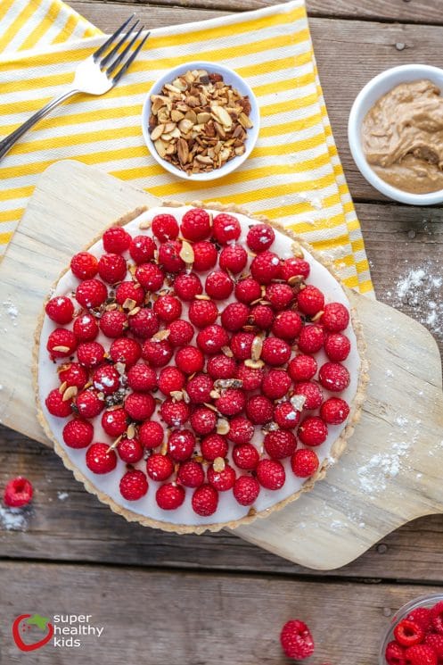 Raspberry Almond Tart. Have fun with this one! Use our crust recipe and then try any topping you like!