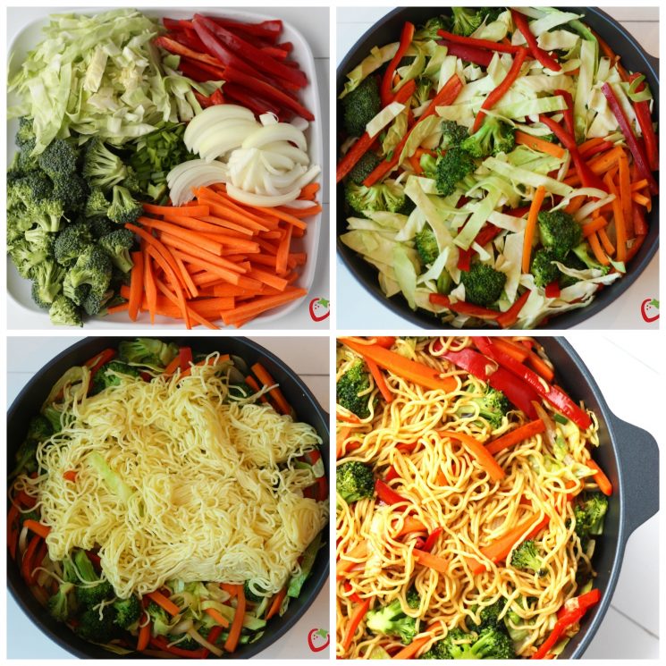 One Pot Veggie Yakisoba. A quick dinner idea that are sure to get the kids eating more vegetables.