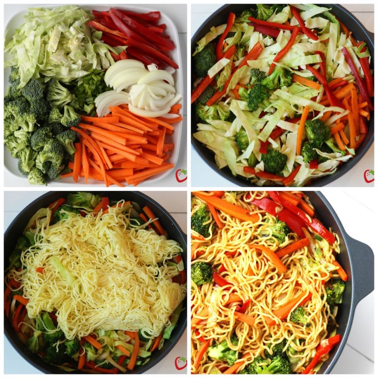 One Pot Veggie Yakisoba. A quick dinner idea that are sure to get the kids eating more vegetables.
