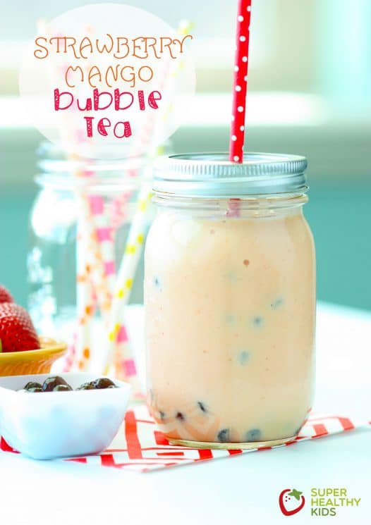 Strawberry Mango Bubble Tea. Bubble Tea! Have you tried this yet?