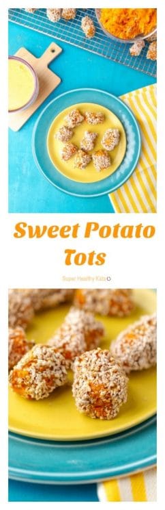 Sweet Potato Tots. More vitamins than tater tots! https://www.superhealthykids.com/sweet-potato-tots/