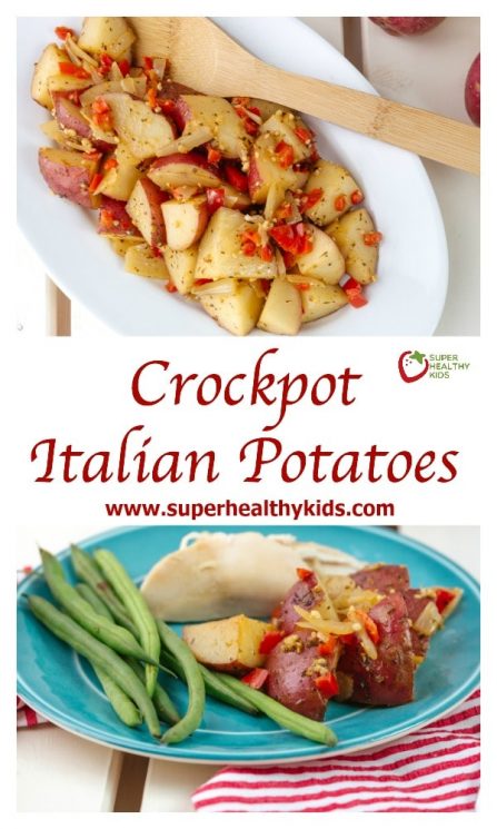 Crockpot Italian Potatoes- Easy Dinner! This is my go-to dinner on busy weeknights!