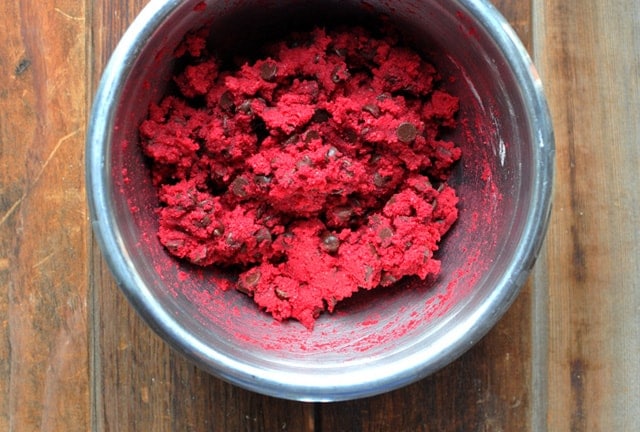 Naturally Pink Chocolate Chip Cookie Dough Balls Recipe. A healthier treat that is gluten-free, egg-free, and grain-free! 