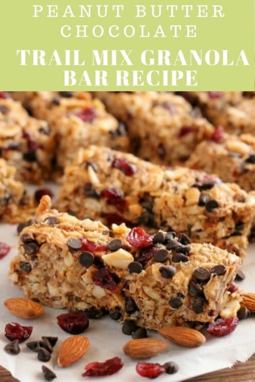 Peanut Butter Chocolate Trail Mix Granola Bar Recipe