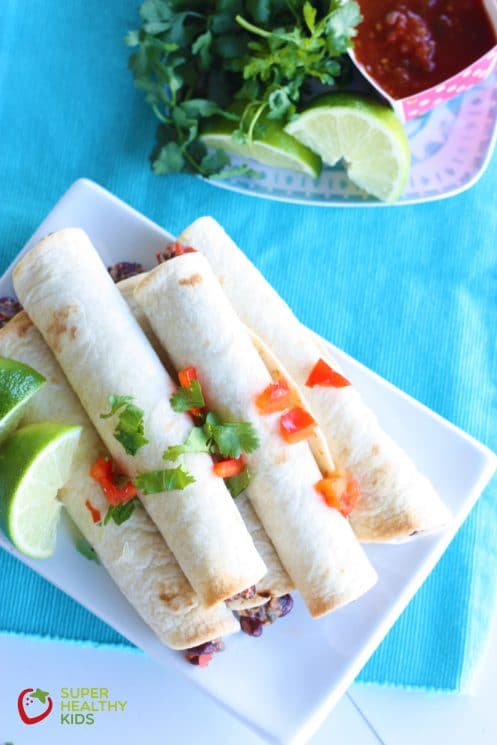 Crunchy Vegetarian Taquitos. Classic crispy bean taquito madeover with a veggie you would never expect!