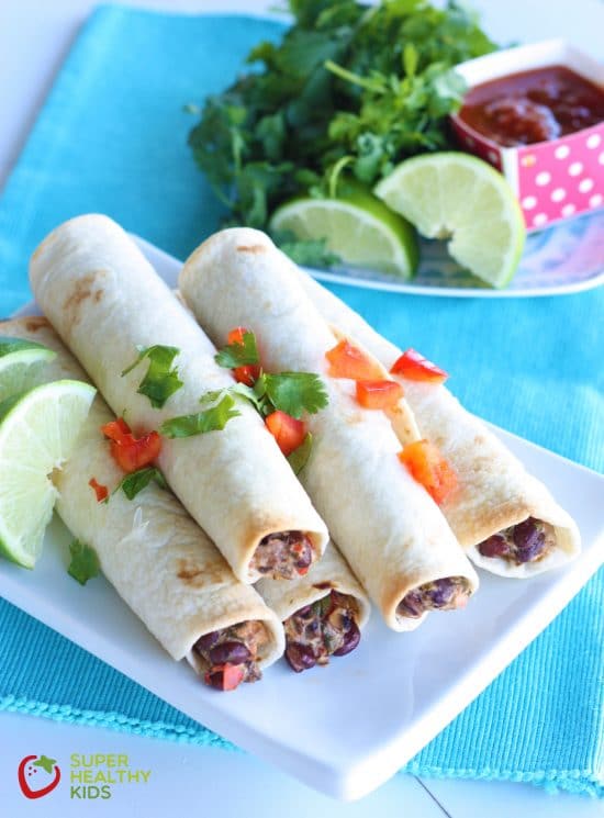 Crunchy Vegetarian Taquitos. Classic crispy bean taquito madeover with a veggie you would never expect!