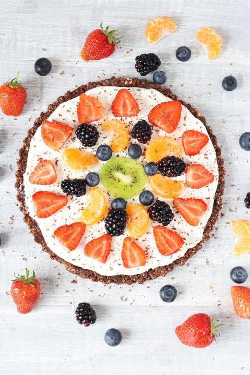 Healthy No Bake Fruit Pizza. A fantastic gluten and grain free dessert for the whole family!