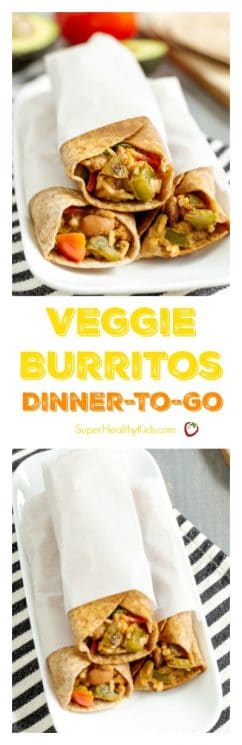 Veggie Burritos: Dinner-To-Go. Burrito recipe for a dinner idea when you are on the go!