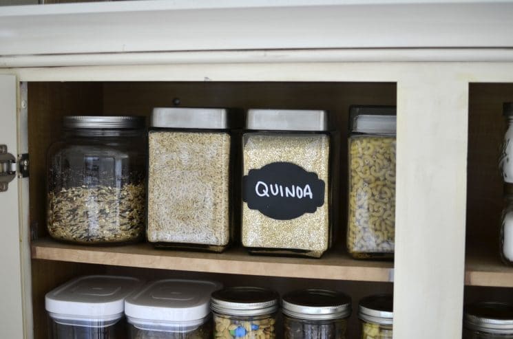 Kitchen Cabinet Makeover- Getting rid of the packaging! Where organization meets small kitchen!