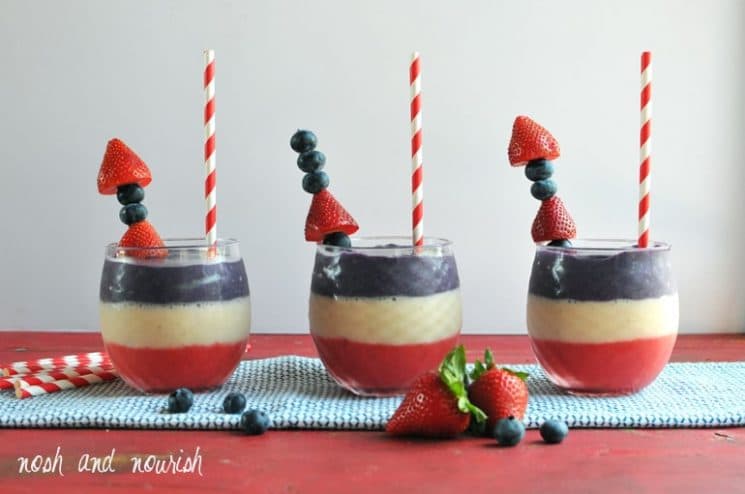 red white and blue smoothies