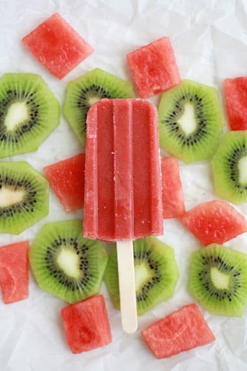 Strawberr Watermelon Kiwi Popsicles - A refreshing, fresh summer treat