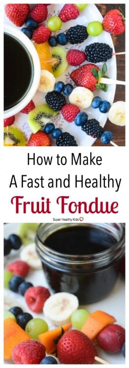 FOOD - How to Make a Fast and Healthy Fruit Fondue. Healthy Fondue?! You won't want to miss out on this recipe. https://www.superhealthykids.com/make-fast-healthy-fruit-fondue/