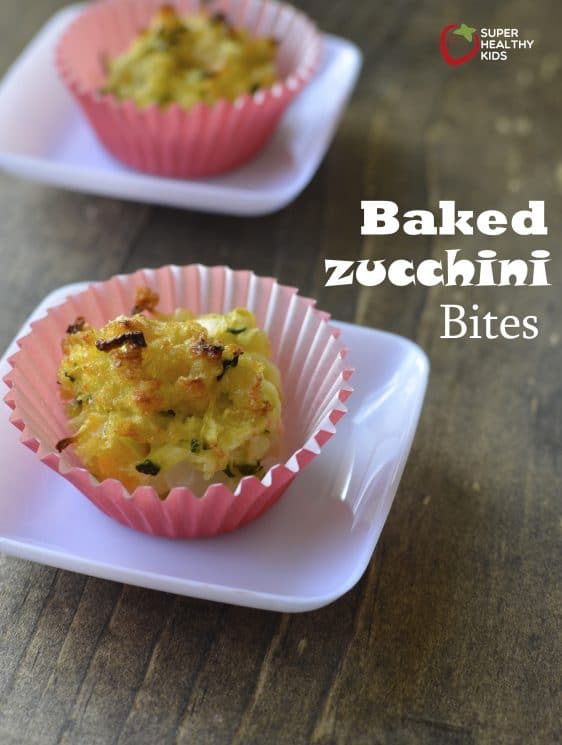 Baked Zucchini Bite Recipe. How to turn zucchini into a cheesy snack for your kids!