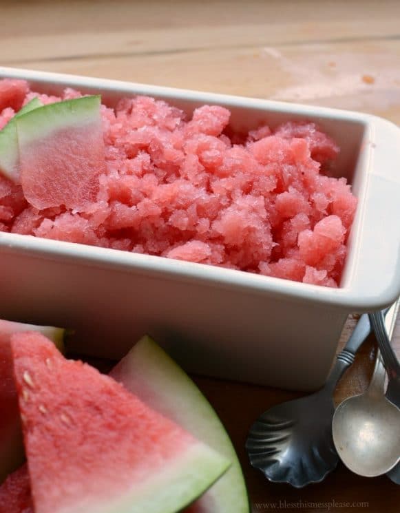 Quick and Easy 3 ingredient Juicy Watermelon Slush - no ice cream machine needed!