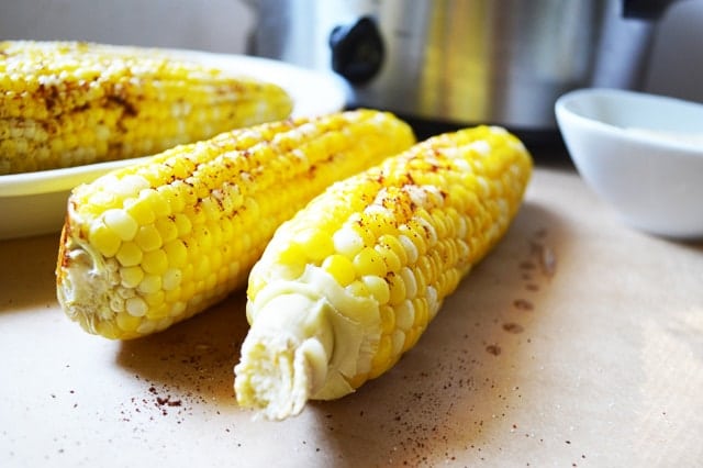 Slow Cooker Corn on the Cob. Game changer - sweet perfectly cooked corn with no effort at all! www.superhealthykids.com