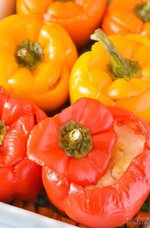 Mashed Potatoes and Meatloaf Stuffed Peppers. A savory comforting all-in-one dinner! www.superhealthykids.com