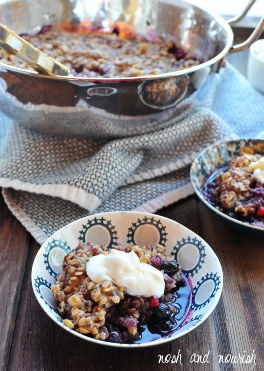 Breakfast Blueberry Cobbler. Definitely a recipe to pin for those cold mornings when you need something warm and comforting. www.superhealthykids.com