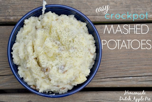 Easy Crockpot Mashed Potatoes. Let your crockpot do all the work. Never stand at your stove with a bubbling over post of potatoes again. These are perfect for big gatherings!! www.superhealthykids.com