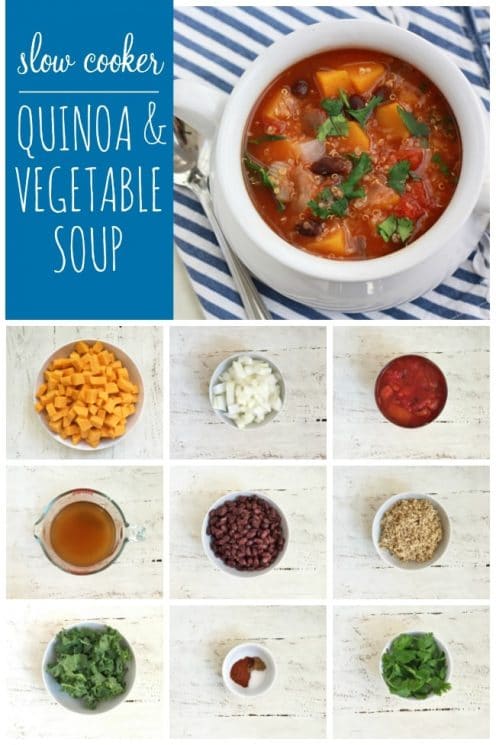 We love this Slow Cooker Quinoa and Vegetable Soup! Gluten free, vegan, and absolutely delicious! www.superhealthykids.com