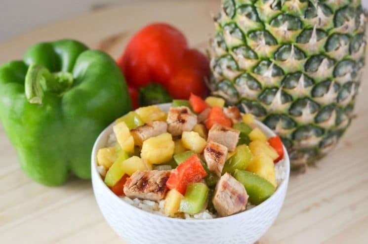 Grilled Pork Chops with Pineapple and Peppers Recipe