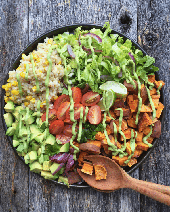 Taco Bowl with Avocado Lime Dressing. Move aside Cafe Rio! This taco bowl is fresh, amazingly delicious and can be made right in the comfort of your own kitchen! www.superhealthykids.com