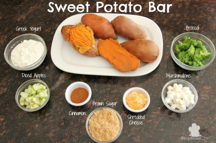 Sweet Potato Bar. This takes a potato bar to a whole new level. Totally different than any other potato bar you have tried before! www.superhealthykids.com