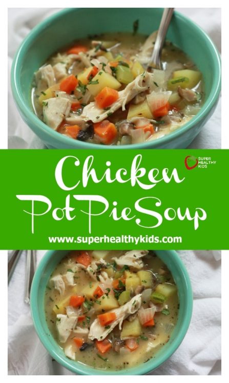 FOOD - Chicken Pot Pie Soup. Chicken Pot Pie is always a kid favorite. This comfort meal turned into a soup is a bowl licker. And probably even a second bowl licker. https://www.superhealthykids.com/chicken-pot-pie-soup/