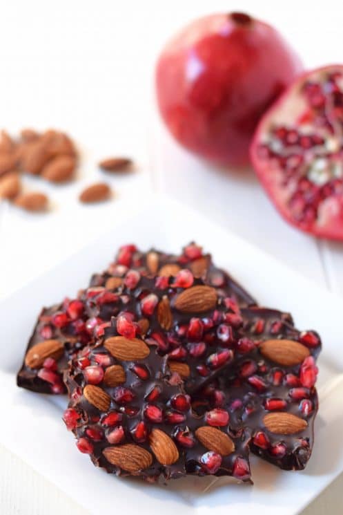A crunchy, chocolate treat with sweet and juicy pomegranate for a sweet twist! www.superhealthykids.com 