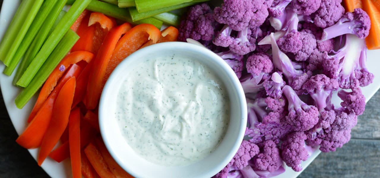 Creamy 5 minute homemade ranch – perfect for a crunchy veggie tray!